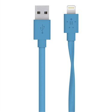 Belkin MIXIT Flat Lightning - USB kabel, 1,2m, Bl&aring;