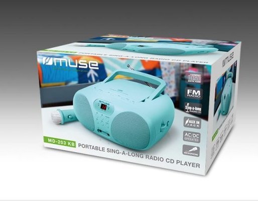 Muse M-203 KB, CD/FM/AUX/Mic - portable radio, blue