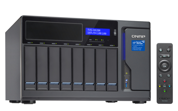 QNAP TVS-882BR-ODD-i5-16G 8-bay NAS 1 xBlu-ray optical drive bundlled Core i5-7500 3.4 GHz 16GB RAM 4-LAN iSCSI RAID