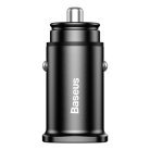 Baseus PPS Car Charger with USB and USB-C plug, black