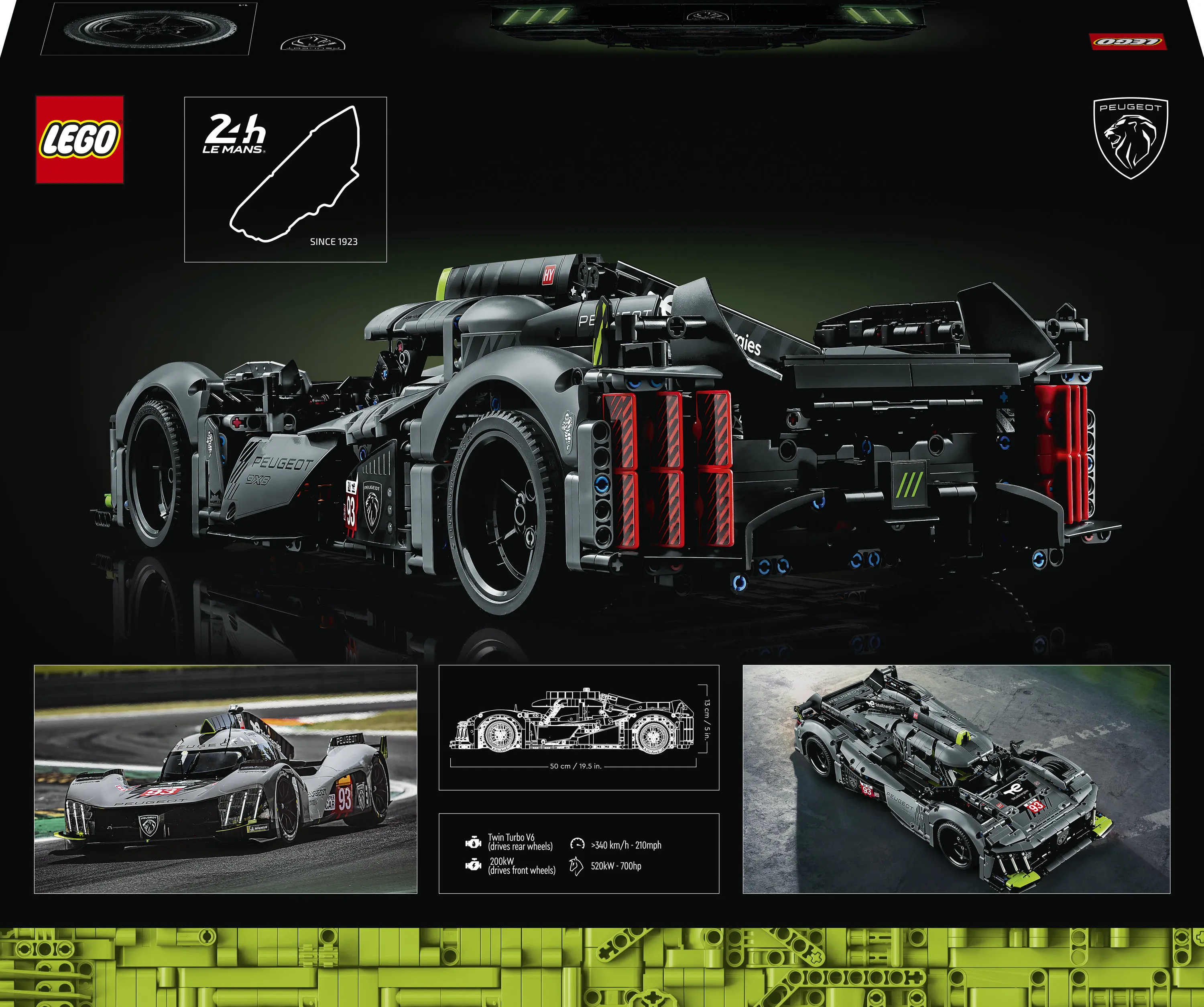 LEGO Technic Peugeot 9X8 24H Le Mans Hybrid Hypercar 42156