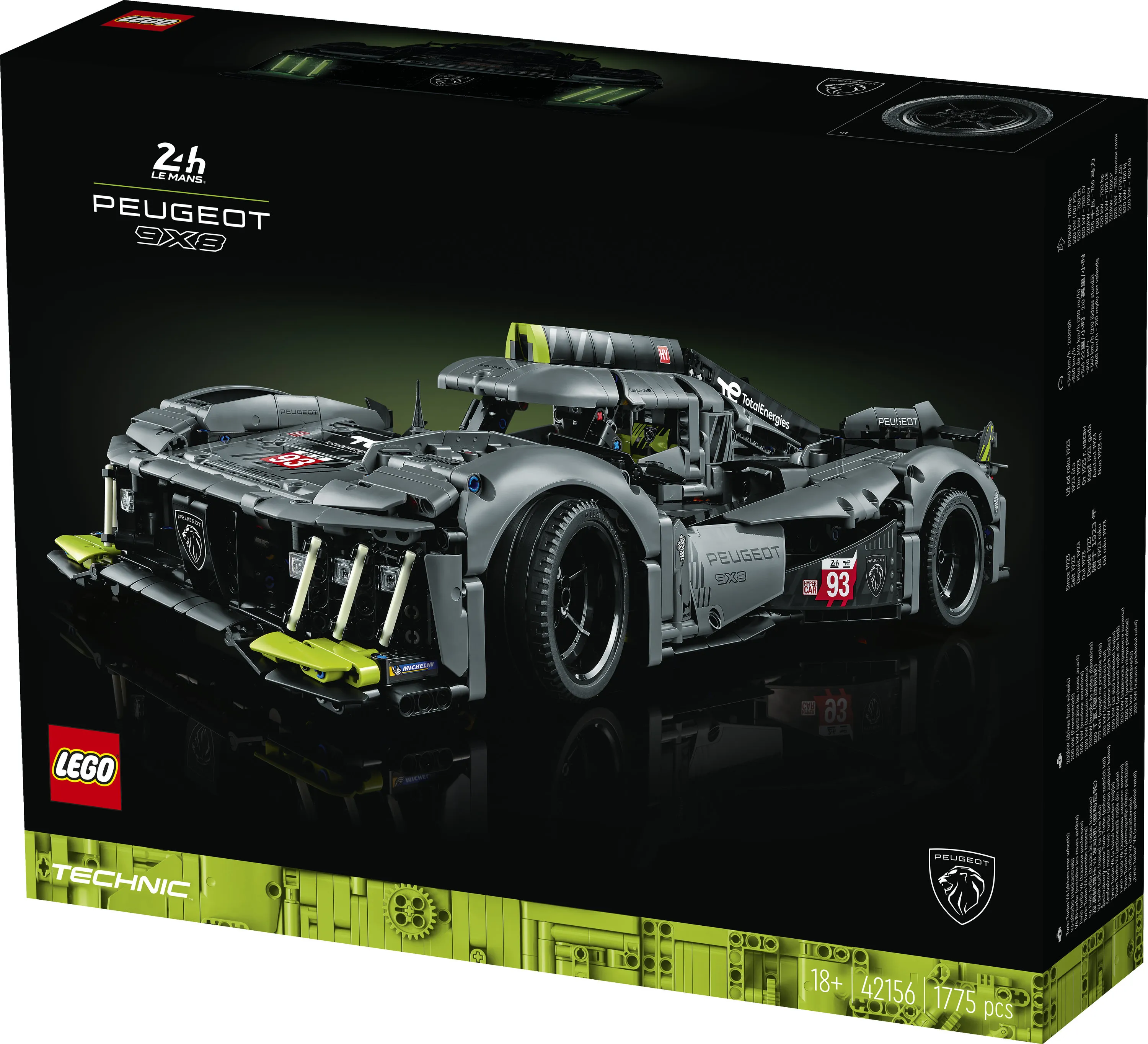 LEGO Technic Peugeot 9X8 24H Le Mans Hybrid Hypercar 42156