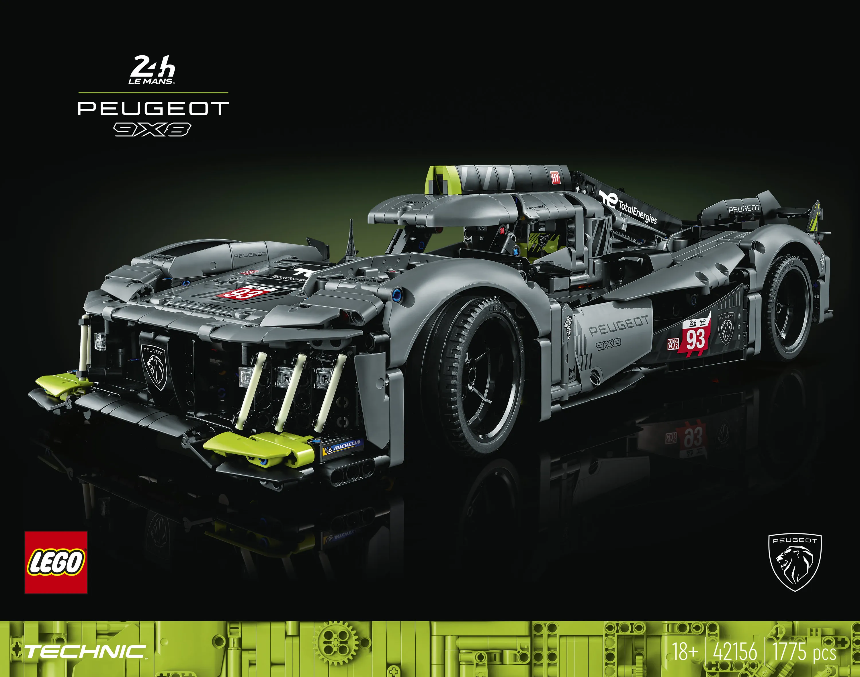 LEGO Technic Peugeot 9X8 24H Le Mans Hybrid Hypercar 42156