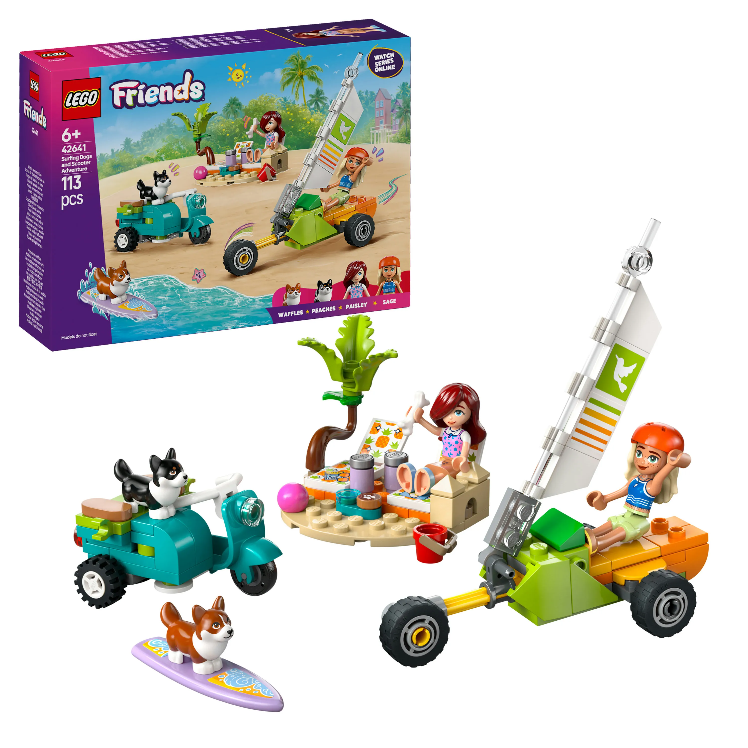 LEGO Friends Surfing Dogs and Scooter Adventure 42641