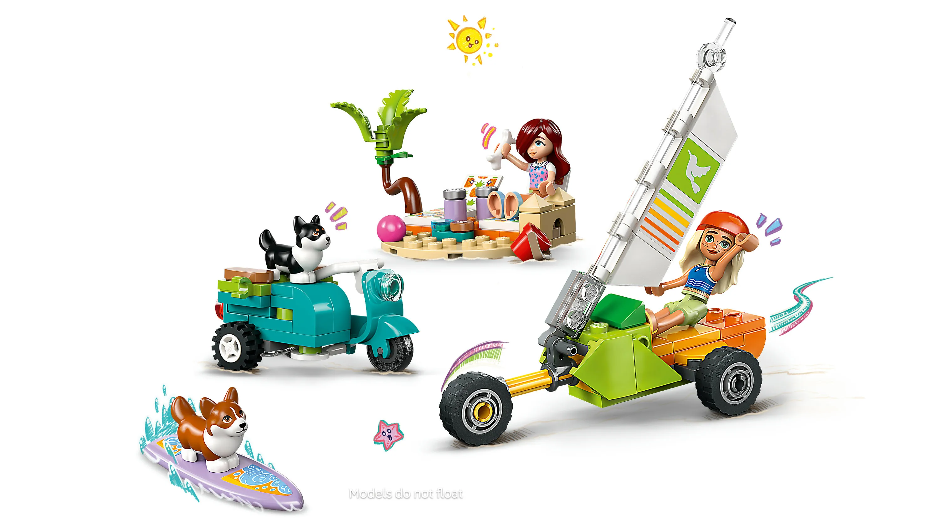 LEGO Friends Surfing Dogs and Scooter Adventure 42641