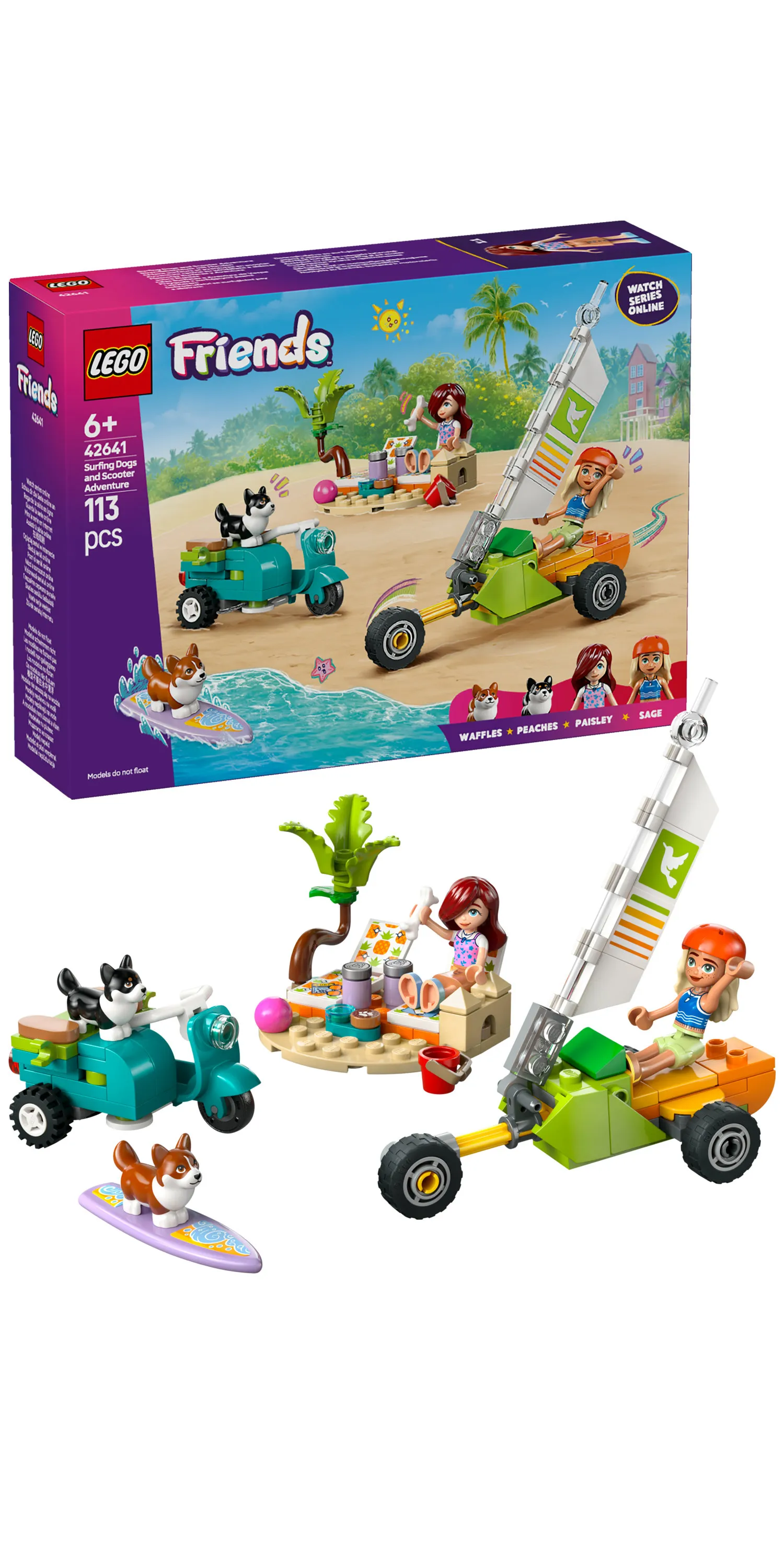 LEGO Friends Surfing Dogs and Scooter Adventure 42641
