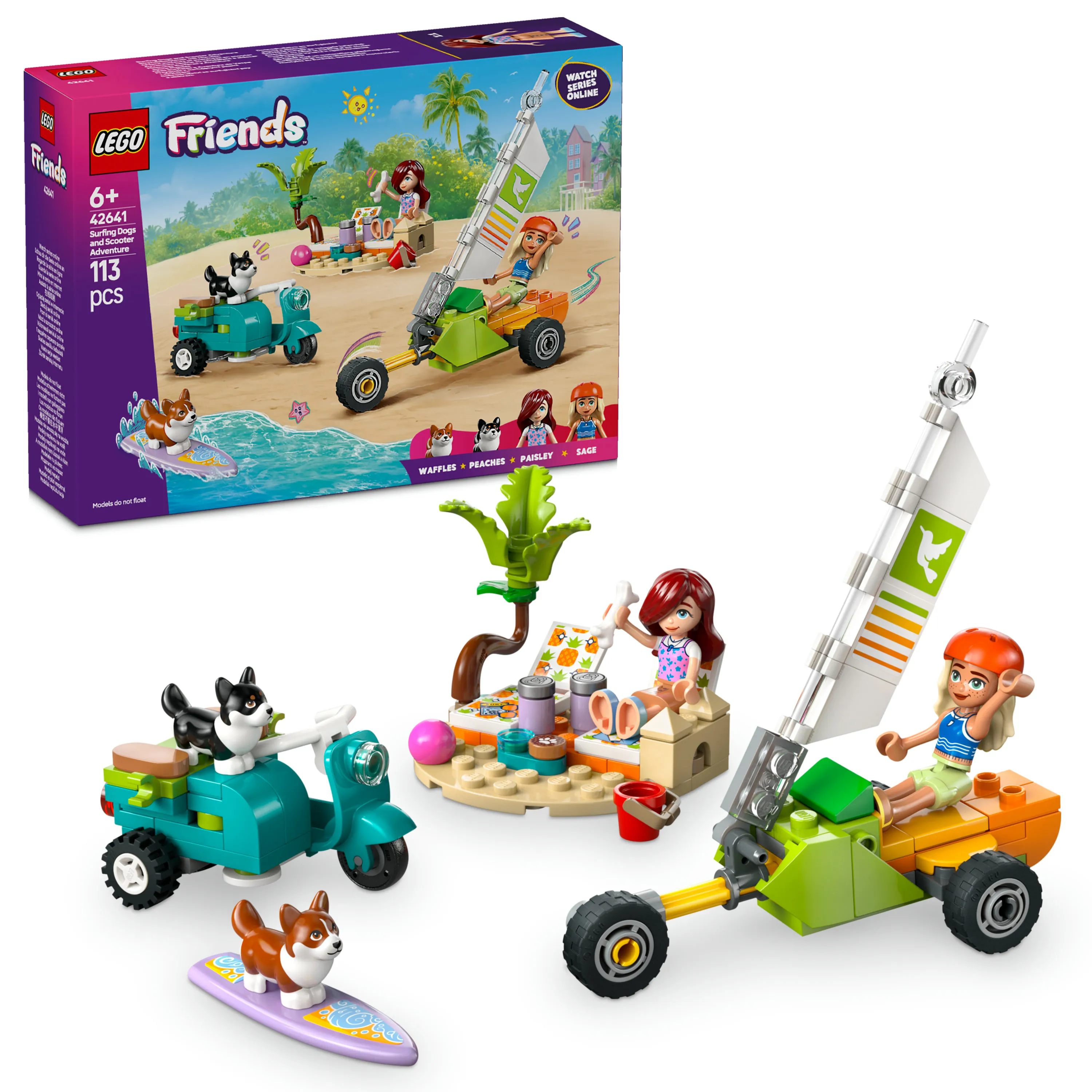 LEGO Friends Surfing Dogs and Scooter Adventure 42641