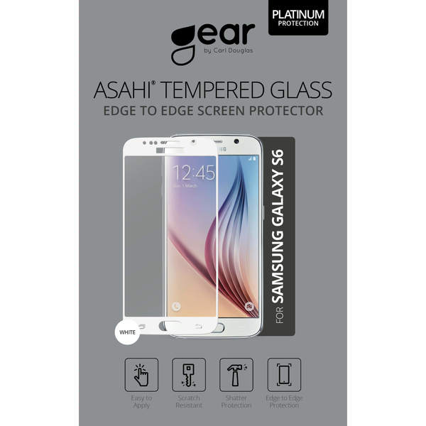 GEAR Karkaistu lasiAshai 5.1&quot; Samsung S6 Full Fit White