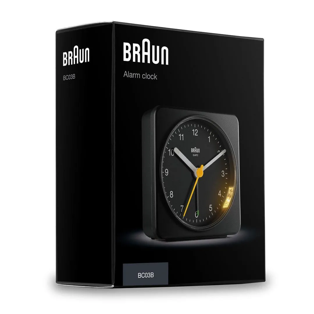 Braun BC 03 B analog kvartsv&auml;ckarklocka - svart