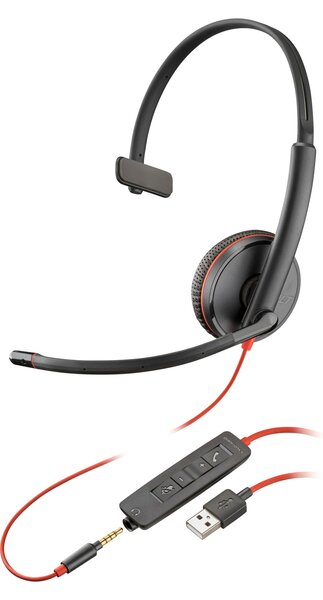 HP Poly Blackwire 3215 -monokuuloke, musta