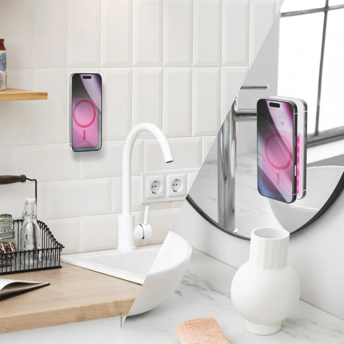 Epico Mag+ Suction Phone Holder MagSafe Compatible | Pink | Versatile Use