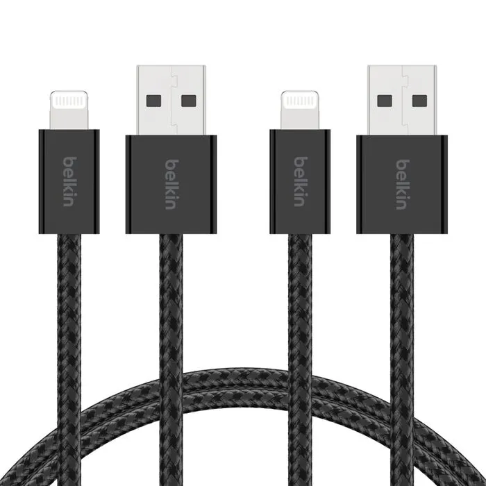 Belkin USB-A to Lightning cable, 1.5 m, Black, 2 pcs