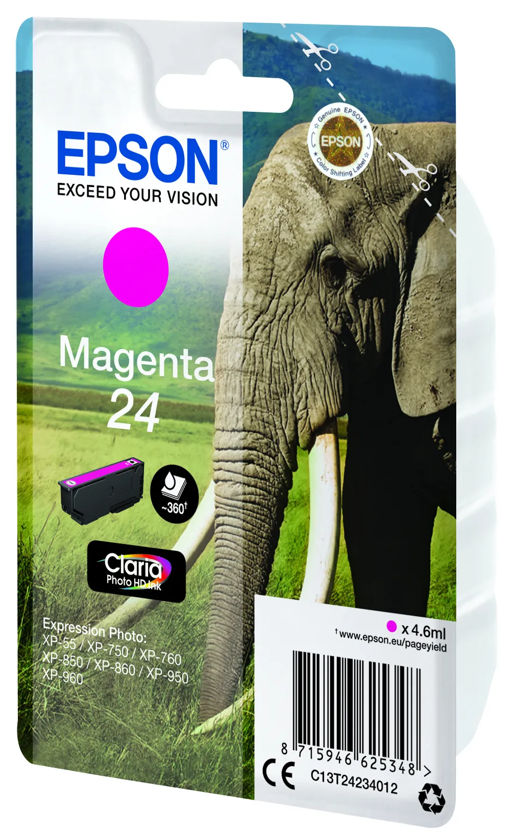 Epson 24 Ink cartridge, 4.6 ml, Magenta
