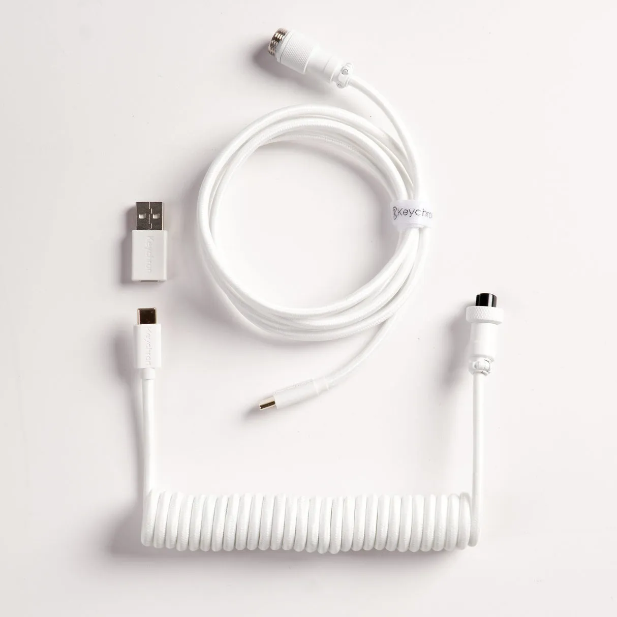 KEYCHRON CAB-48 USB-A &ndash; USB-C -kaapeli, 1,76 m, valkoinen