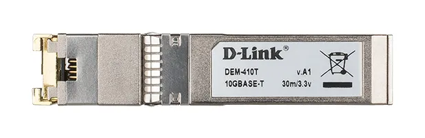 D-LINK 10G SFP+ RJ-45 Transceiver 10Gbit/s Full Duplex up to 30m Cat.6a Cable length at 10GBASE-T and up to 100m