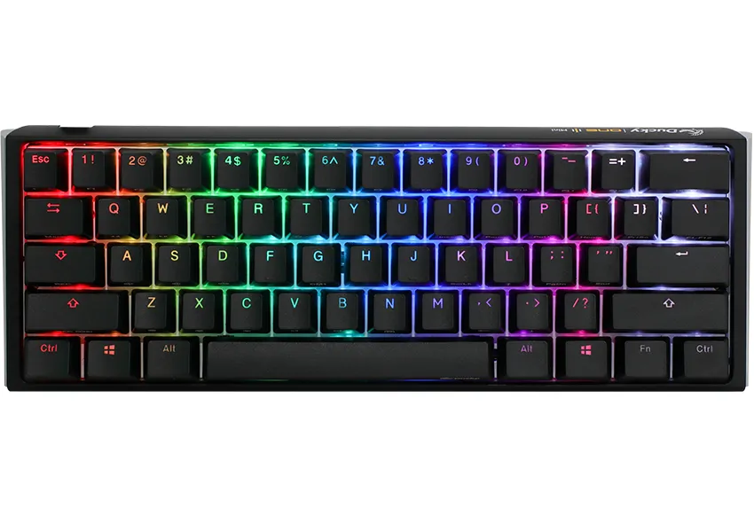 Ducky One 3 - Classic Black / White Nordic - Mini 60% - Cherry Blue - RGB - speltangentbord