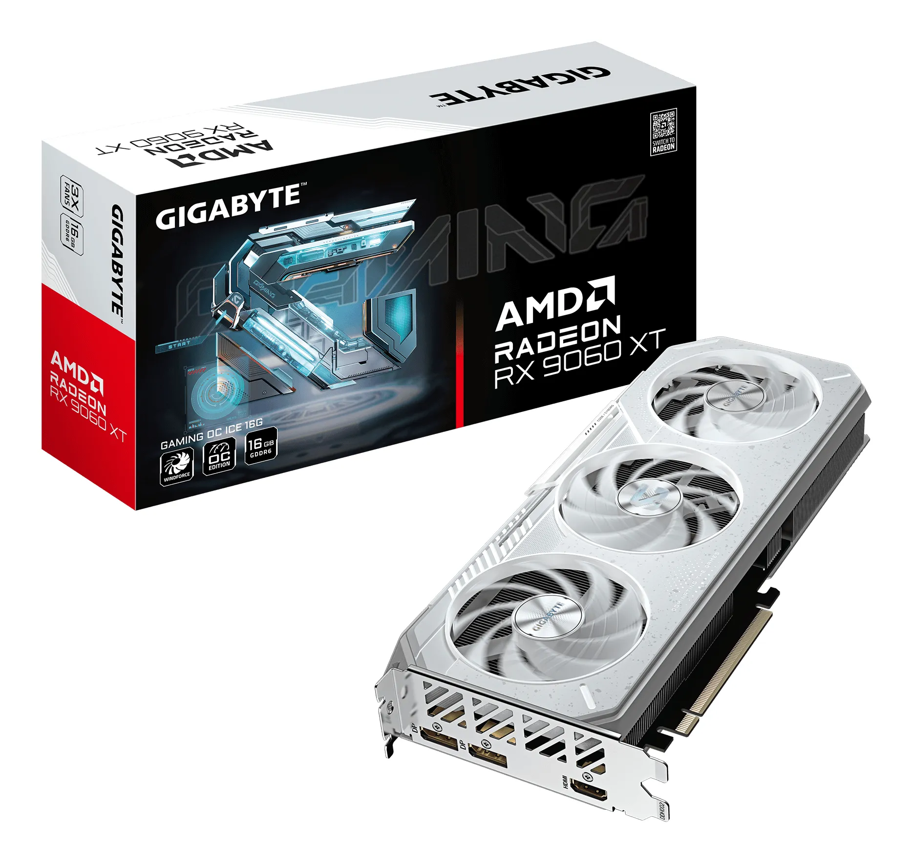 Gigabyte Radeon RX 9060 XT GAMING ICE OC 16GB Graphics Card