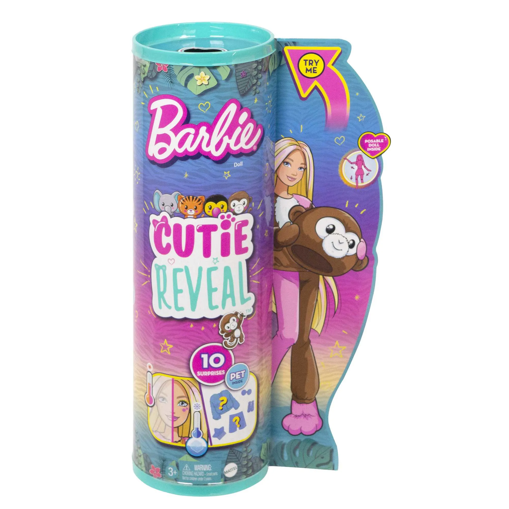 Mattel Barbie Cutie Reveal Jungle Series - Monkey, toy figure