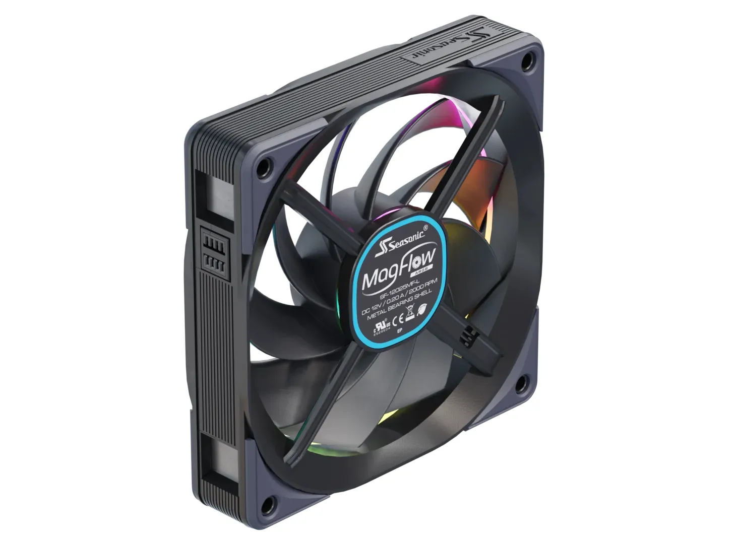 Seasonic MagFlow ARGB 120mm - case fan, black, 1pcs