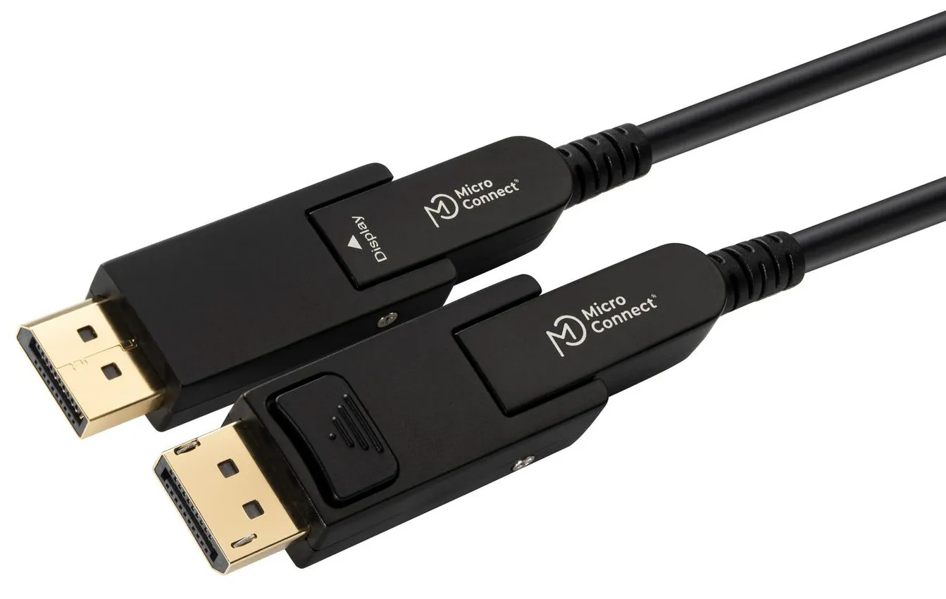 MicroConnect Premium Optic Active Mini DisplayPort &ndash; DisplayPort 1.4 -kaapeli, jossa 8K, 30 m, musta