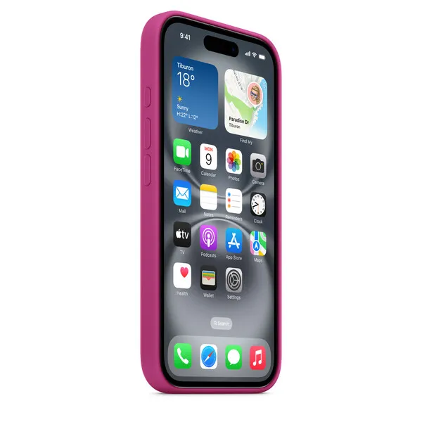 Apple iPhone 16, MagSafe - silicone case, Fuchsia