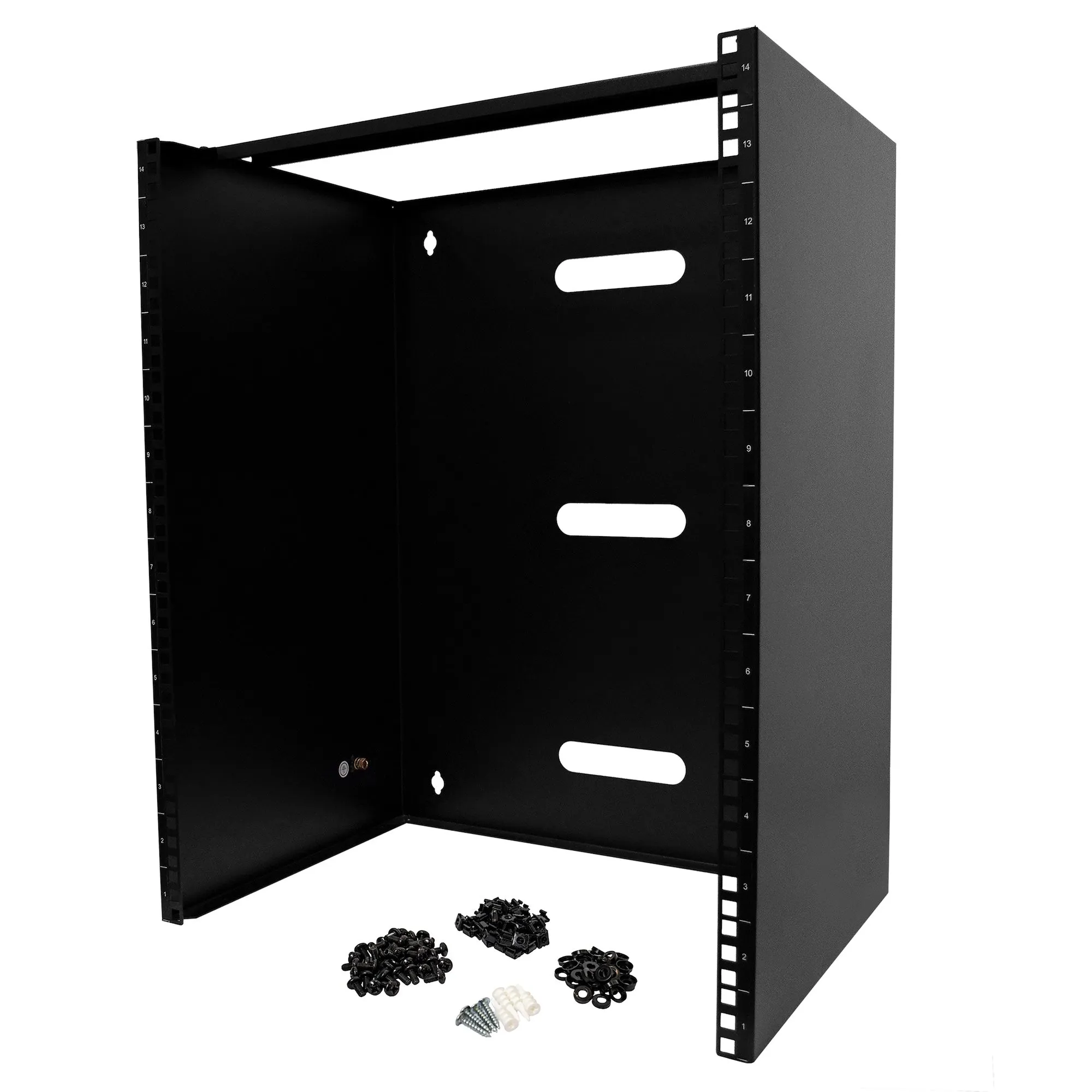 STARTECH.COM 14U Wall Mount Rack 14inch Deep 19inch Network Rack for Patch Panel/Network Equipment 77lb 35kg Weight Capacity