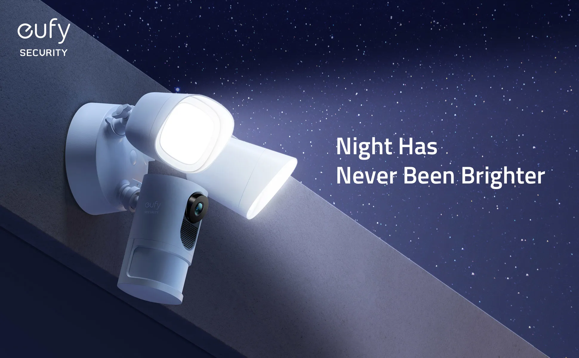 Eufy Security Floodlight Cam 2K - outdoor surveillance camera, white