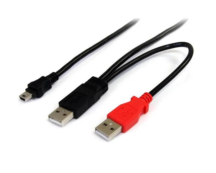 6 FT USB Y CABLE FOR EXTERNAL - HARD DRIVE - USB A TO MINI B