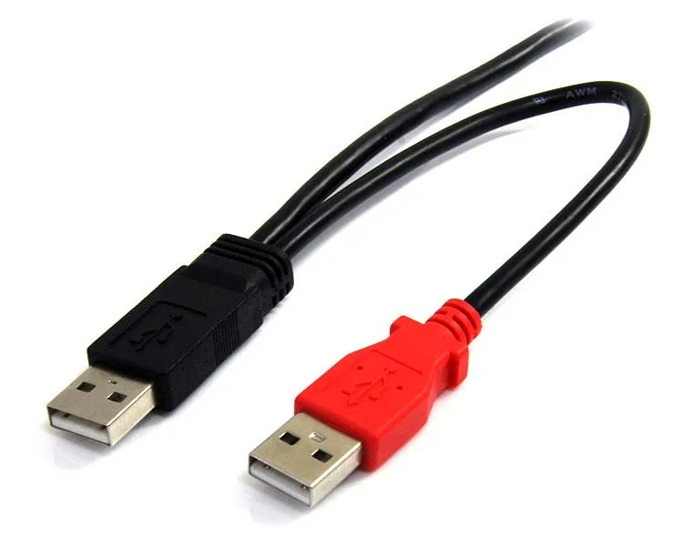 6 FT USB Y CABLE FOR EXTERNAL - HARD DRIVE - USB A TO MINI B