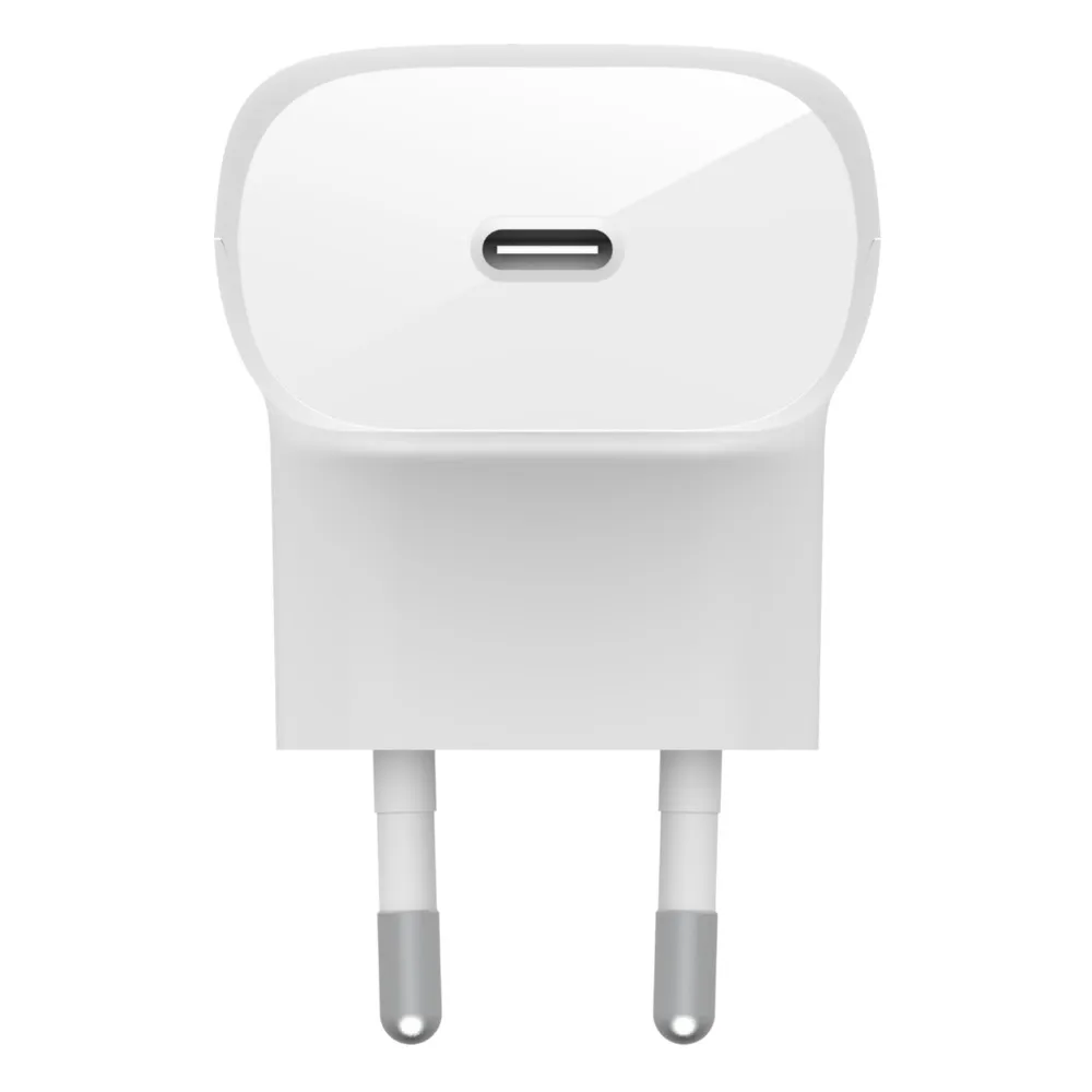 30w USB-C PD PPS Wall Charger, White w/1m PVC C-C cable