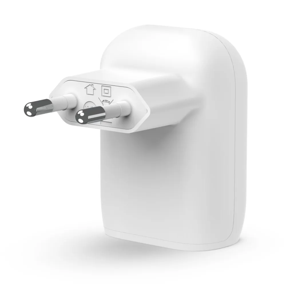 30w USB-C PD PPS Wall Charger, White w/1m PVC C-C cable