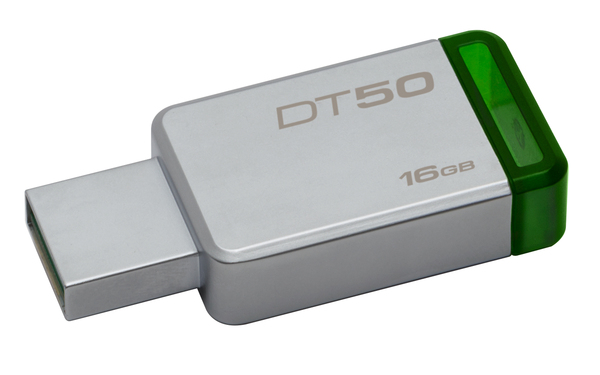 Kingston 16GB DataTraveler 50 USB 3.0 - memory stick, Green/Silver