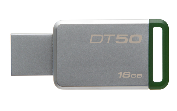 Kingston 16GB DataTraveler 50 USB 3.0 - memory stick, Green/Silver