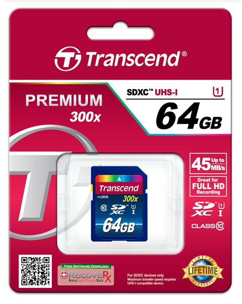 Transcend 64GB Class 10 UHS-I - SDXC