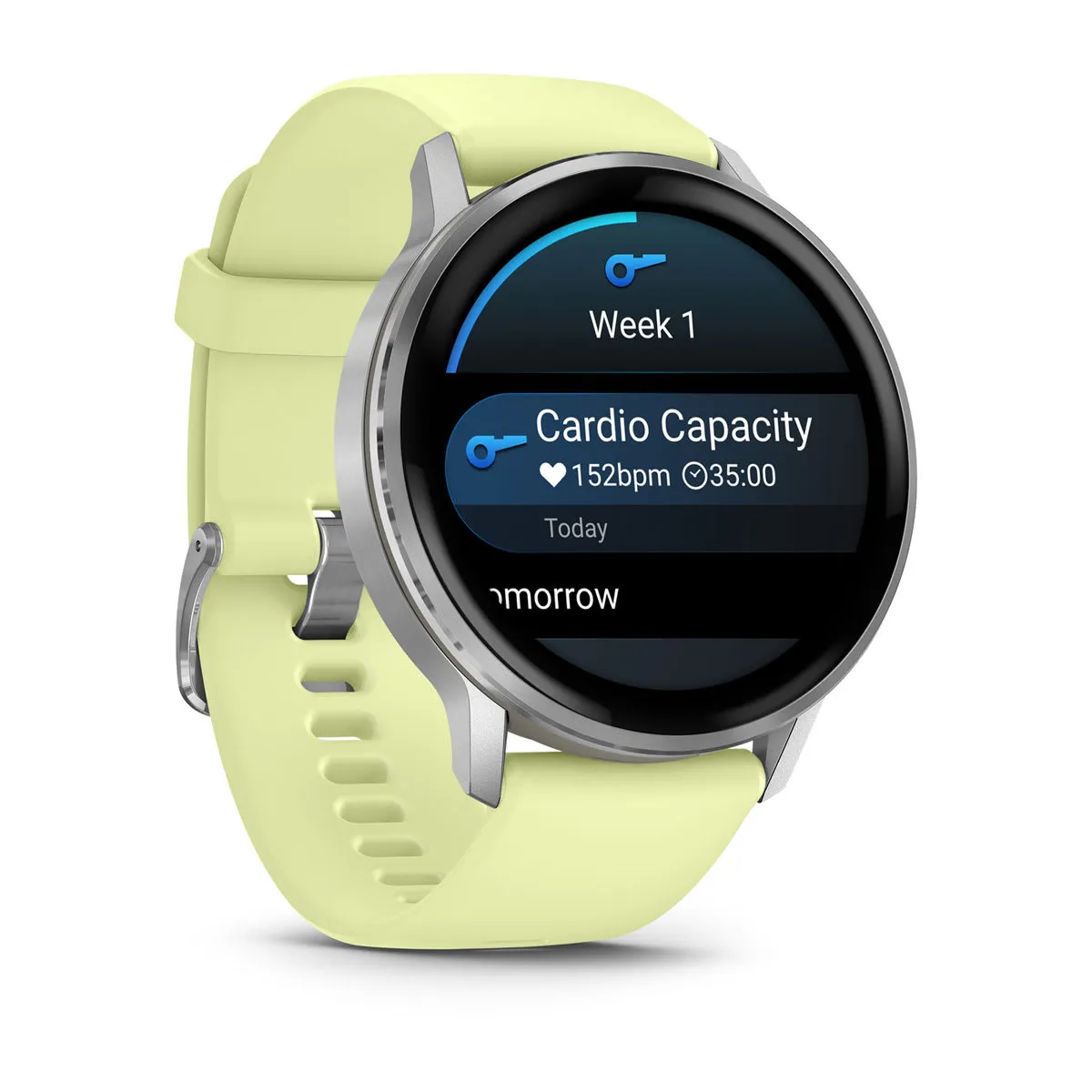 Garmin Venu 4 45mm AMOLED Smartwatch, Silver/Citron