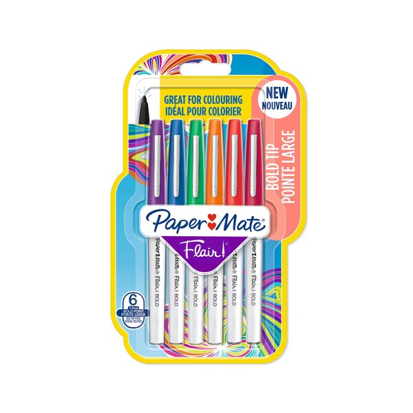 Papermate Flair Bold 6-Blister Ass.colors