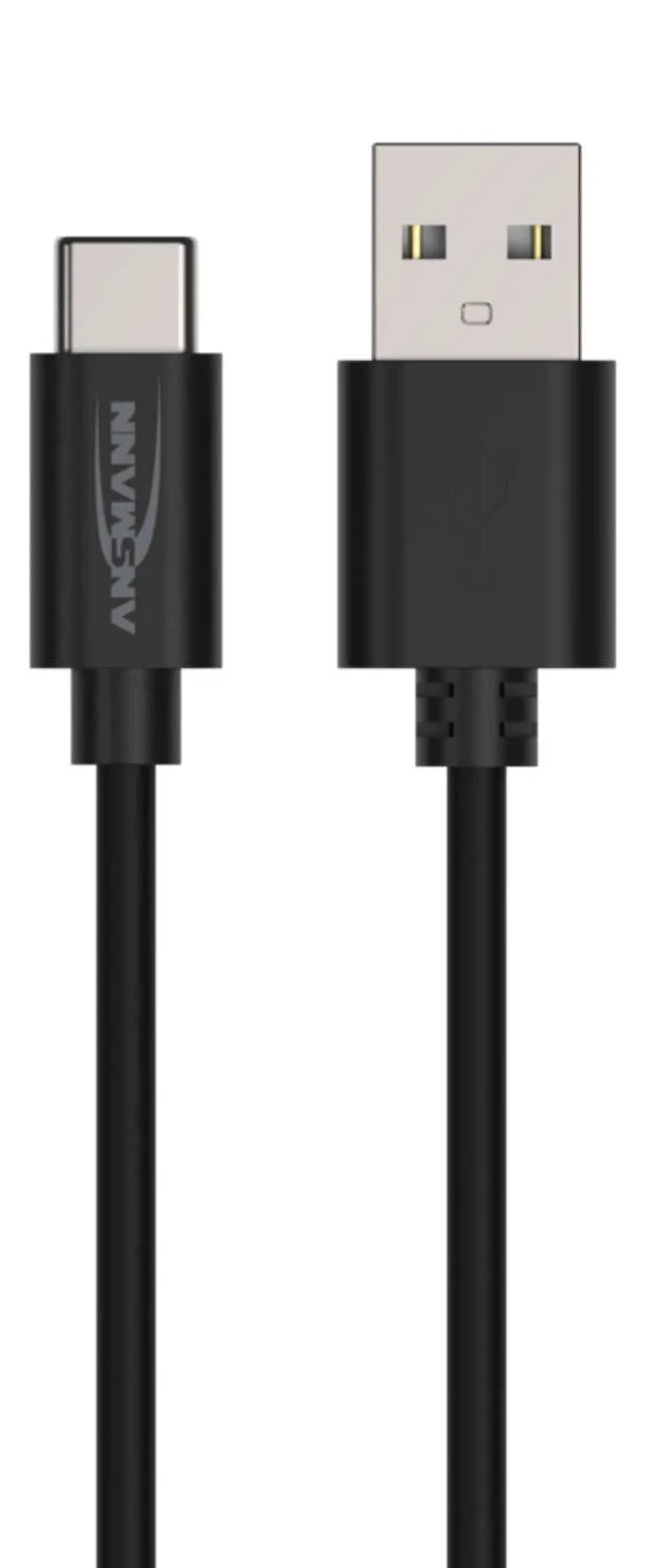 ANSMANN USB-A to USB-C cable, 1 m, Black
