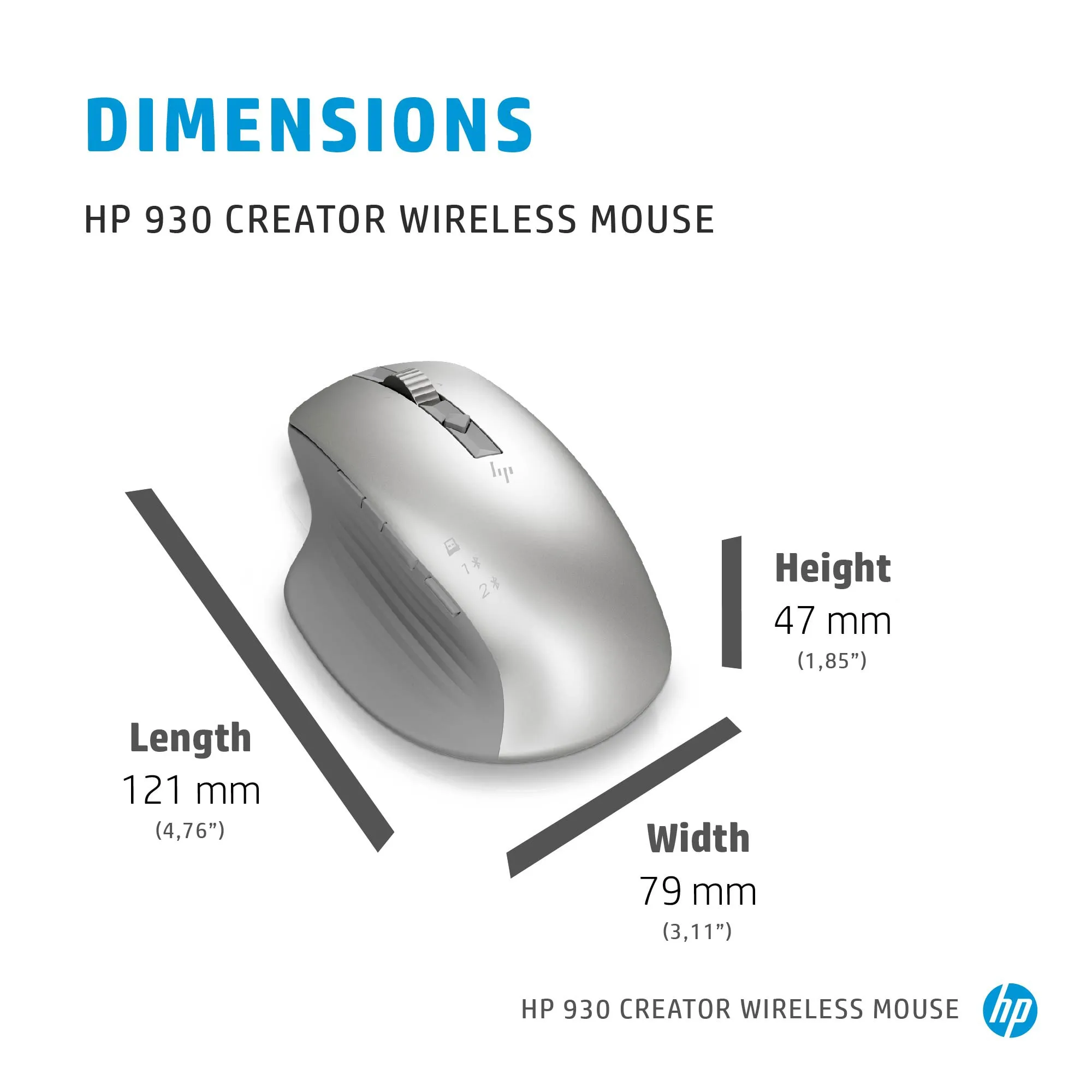 HP 930 Creator Wireless Mouse -langaton hiiri, Hopea