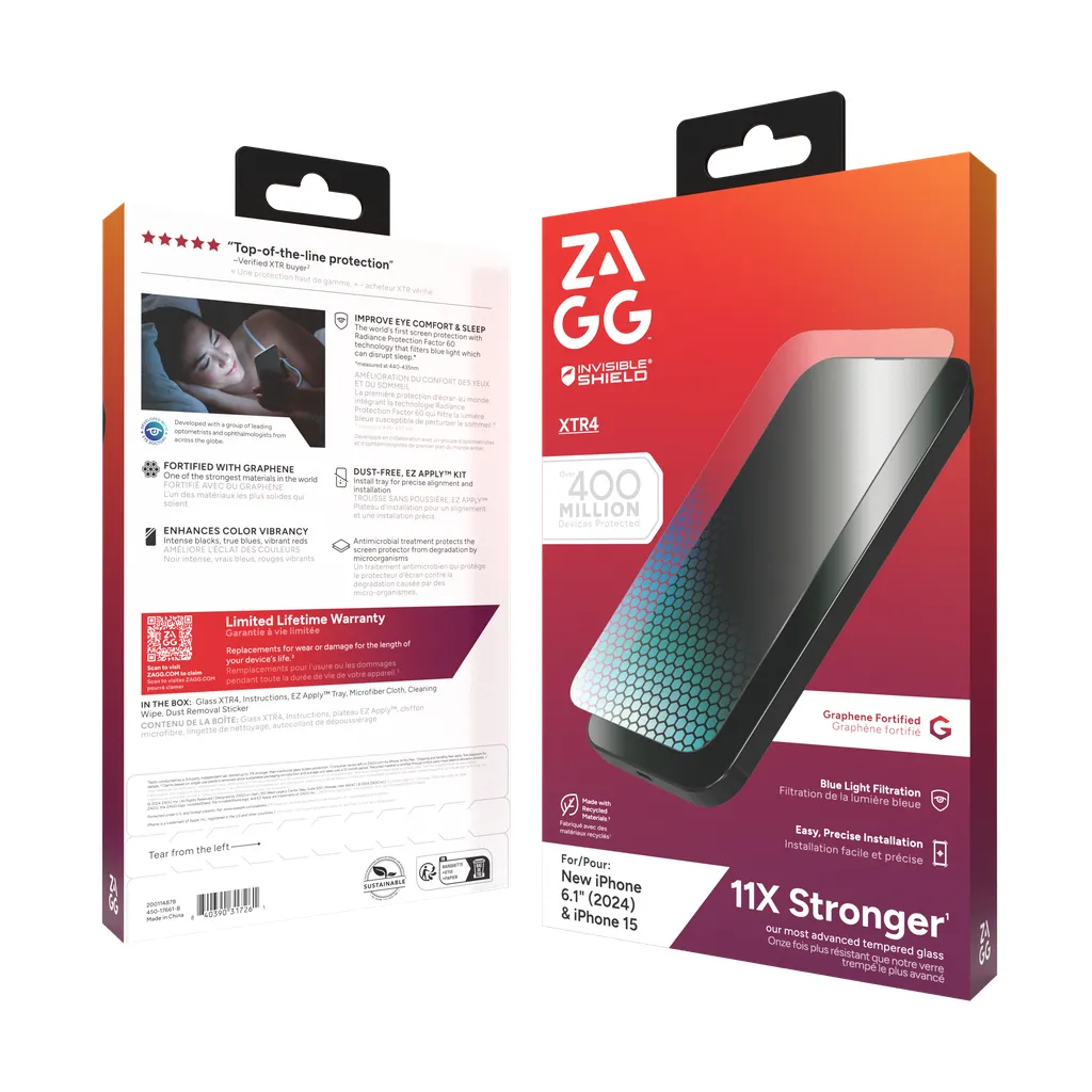 Zagg InvisibleShield Glass XTR4 iPhone 16 / 15 -panssarilasi