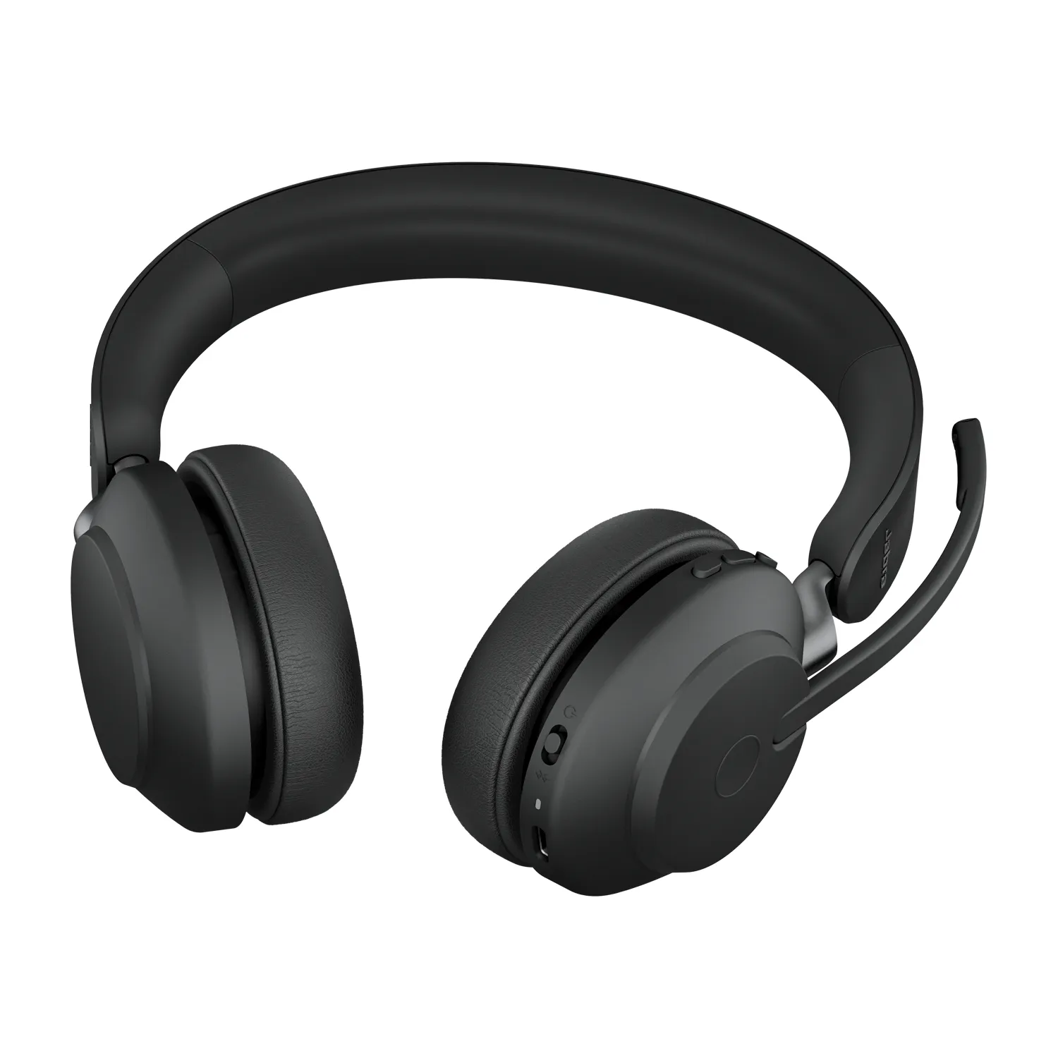 Jabra Evolve2 65 UC -langaton stereokuulokemikrofoni + latausteline ja USB-A-sovitin, musta