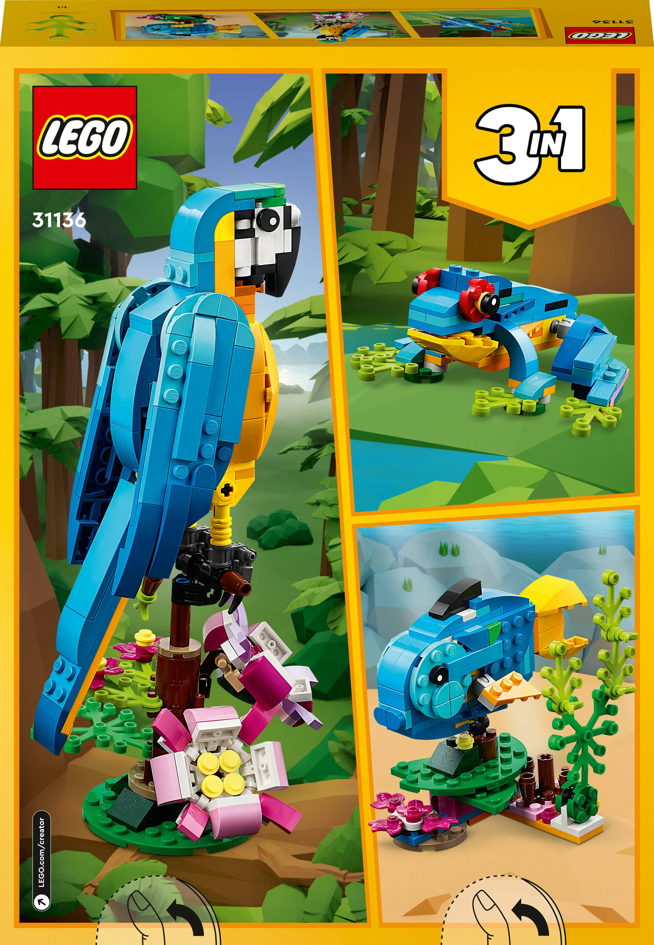 LEGO Creator 3in1 Exotic Parrot 31136