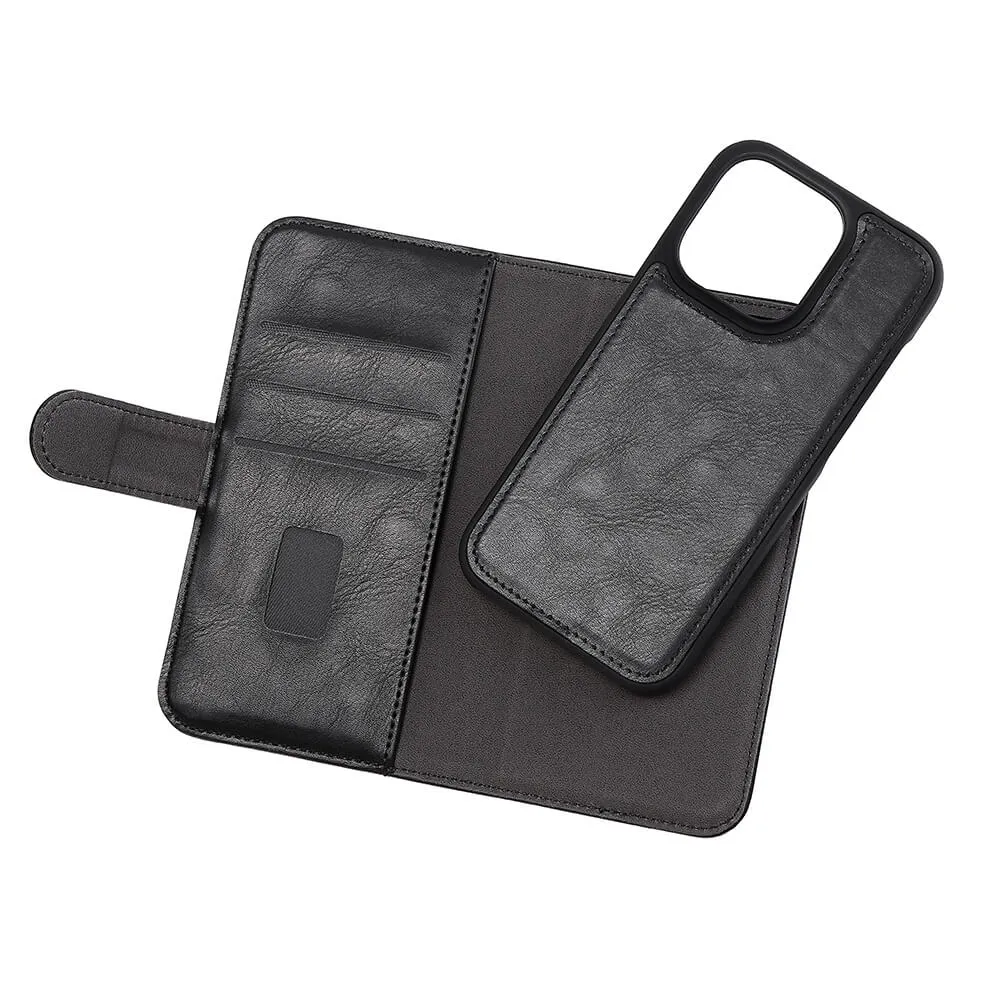 GEAR Wallet, iPhone 14 Pro - 2-in-1 lompakkokotelo, Musta