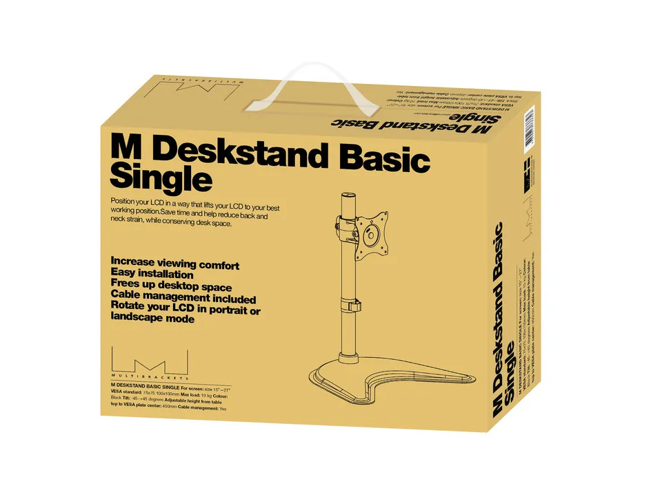 Multibrackets M Deskstand Basic Single, -monitor arm, black, 15&quot;-27&quot;, 10kg
