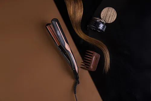 Adler AD 2318 Infrared Ceramic Hair Straightener, Warm Black/Coral