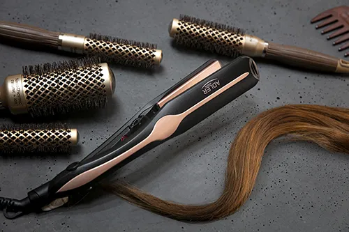 Adler AD 2318 Infrared Ceramic Hair Straightener, Warm Black/Coral