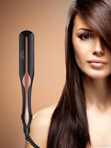 Adler AD 2318 Infrared Ceramic Hair Straightener, Warm Black/Coral