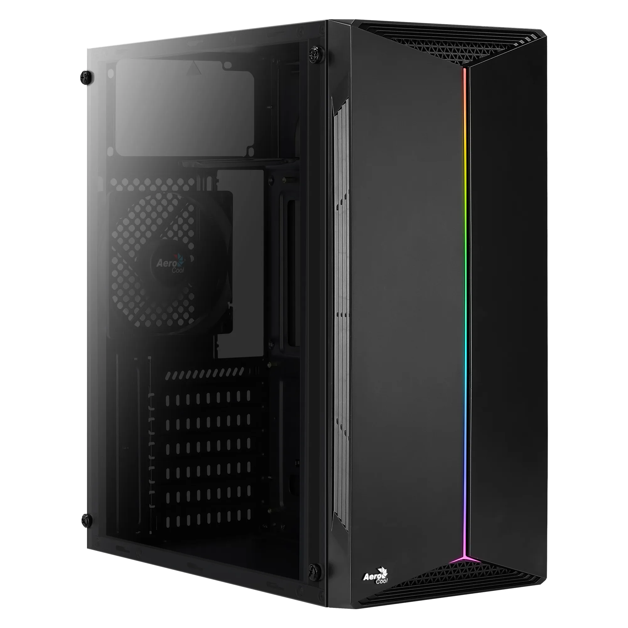 Aerocool Split -miditornikotelo RGB-valaistuksella, musta