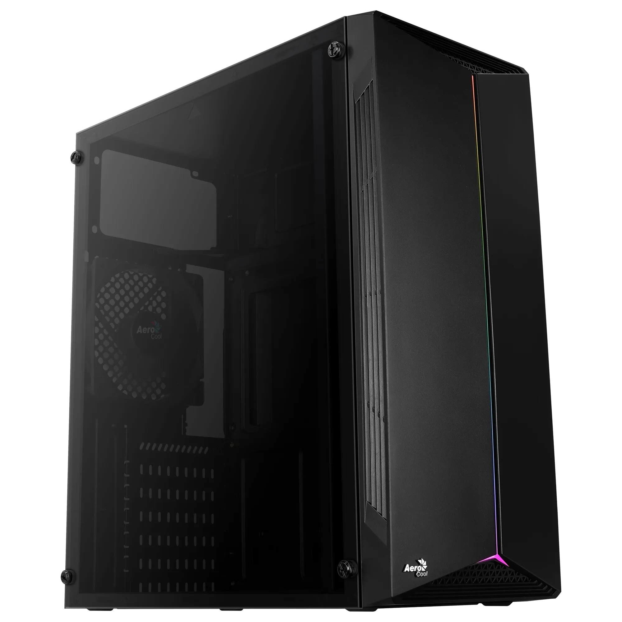 Aerocool Split -miditornikotelo RGB-valaistuksella, musta