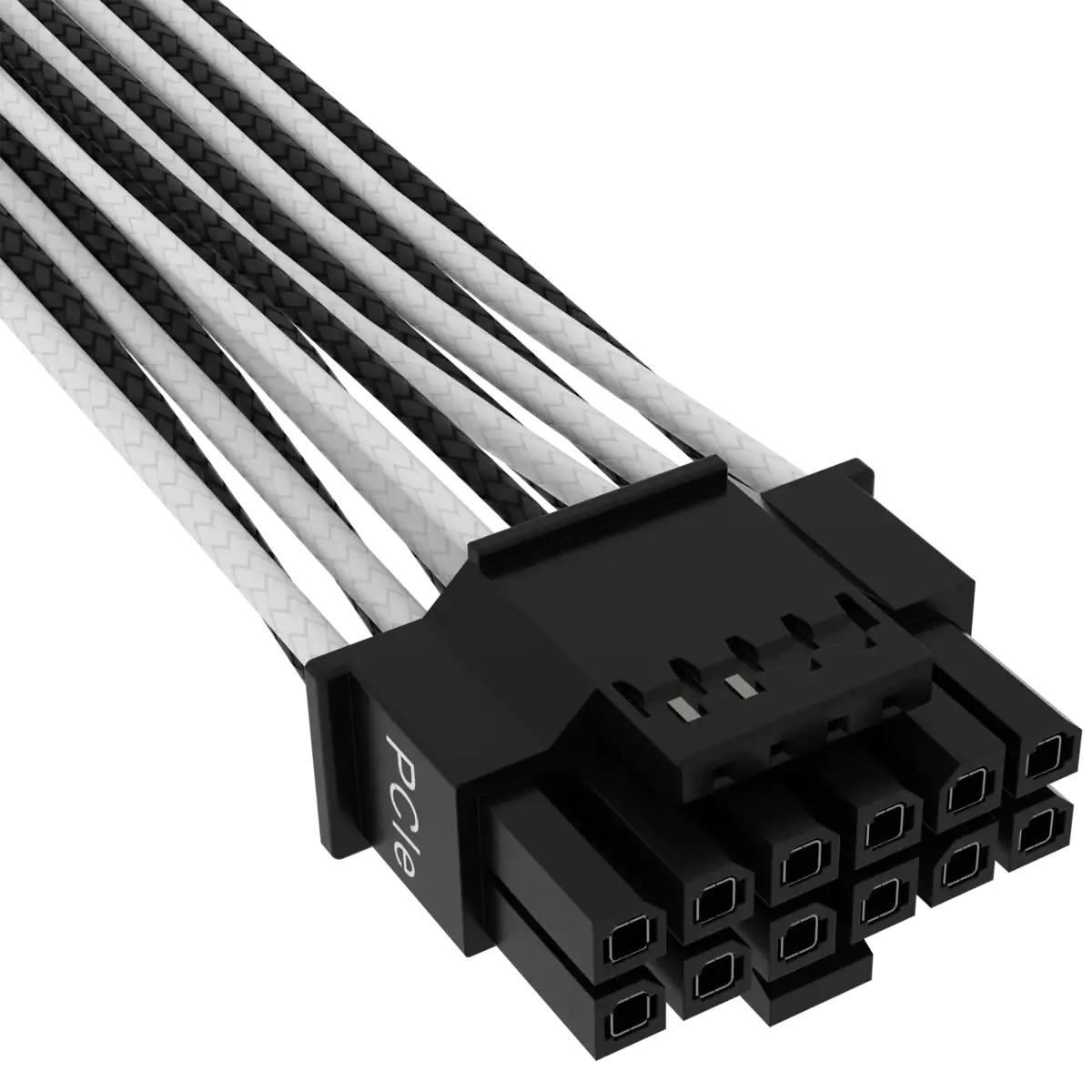 Corsair Premium Individually Sleeved 12+4pin PCIe Gen 5 Type-4 600W 12VHPWR -kabel, svart/vit