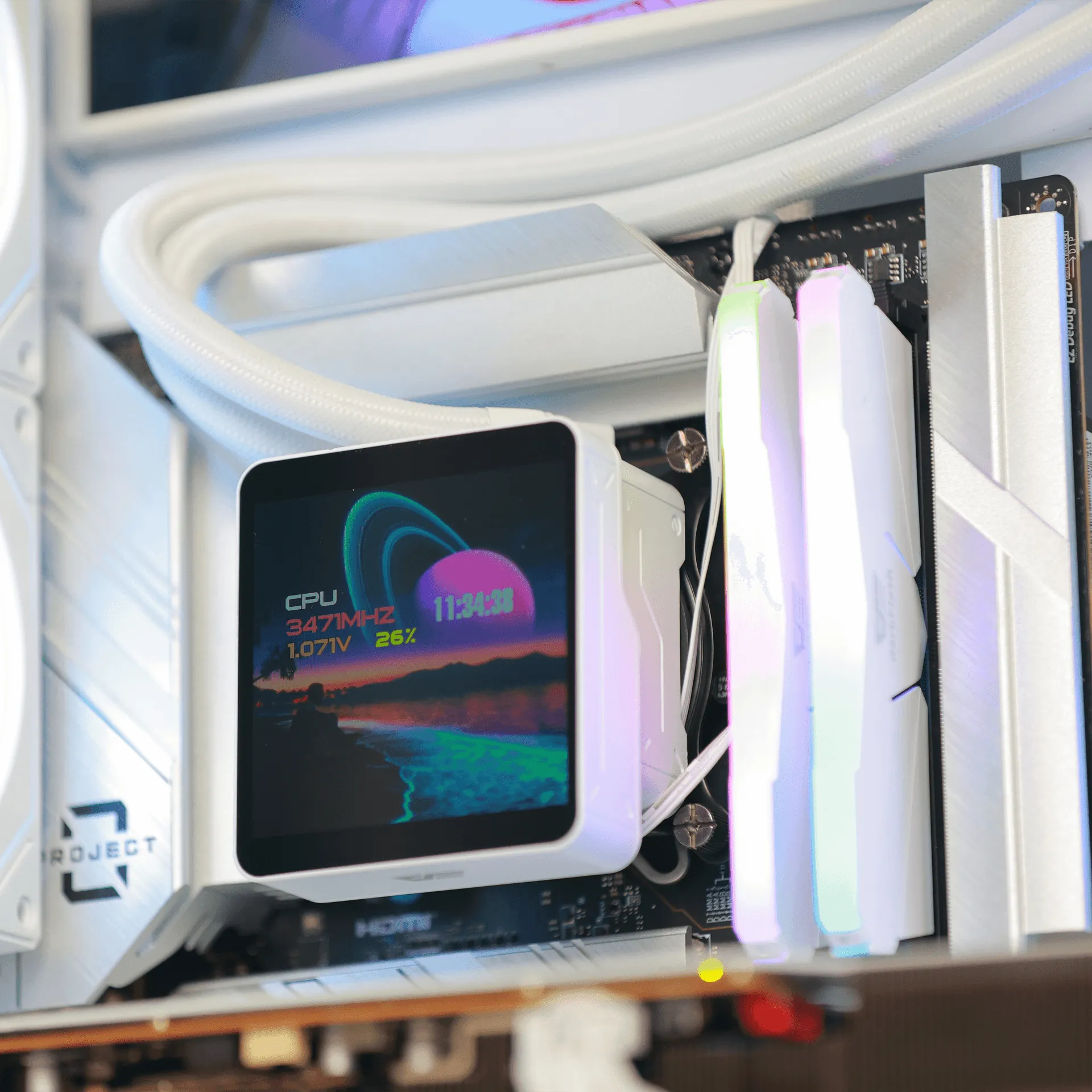 DARKFLASH DV360S MAX 360 mm All-in-One CPU-nestej&auml;&auml;hdytin, valkoinen